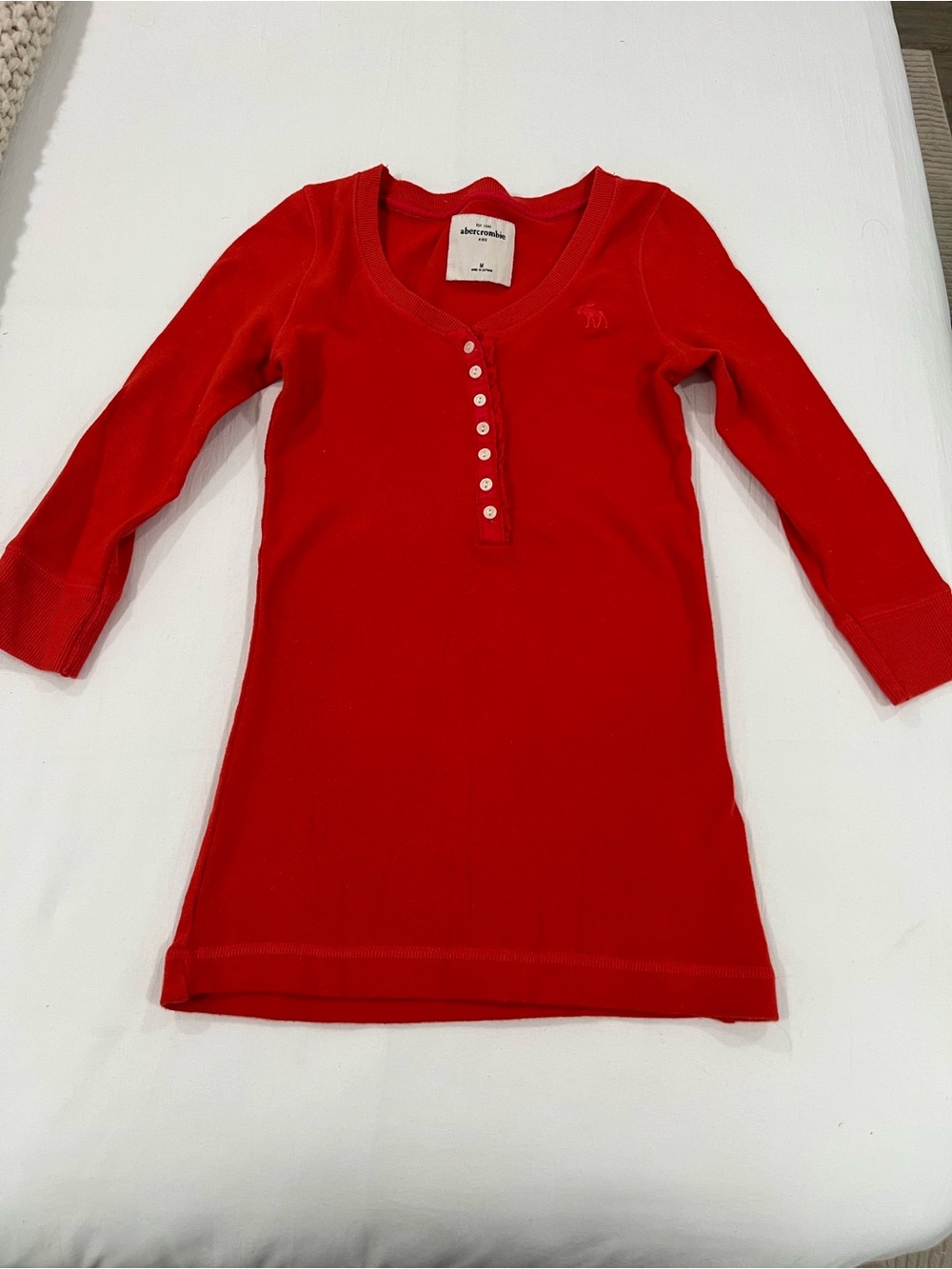 Abercrombie & Fitch Red Girls Henley Long Sleeve Top
